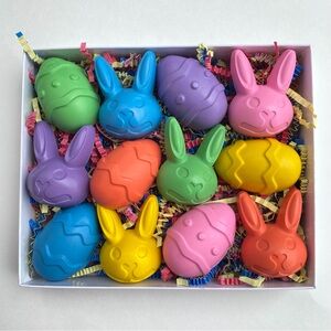 Easter Eggs & Bunny Crayons - Sets of 12 - Easter Basket Stuffer, Non-Toxic